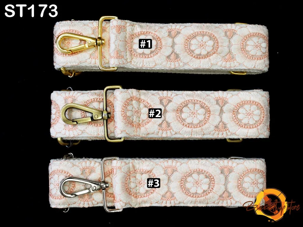 Boho Messenger Crossbody Strap Guitar Strap Gift Wife Embroidered Canvas Bag Strap Purse Strap  Purses Handbag Embroidery Replacement Strap