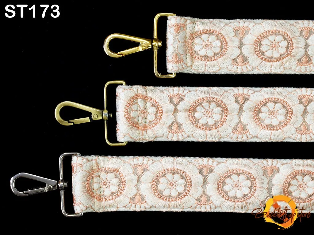 Boho Messenger Crossbody Strap Guitar Strap Gift Wife Embroidered Canvas Bag Strap Purse Strap  Purses Handbag Embroidery Replacement Strap