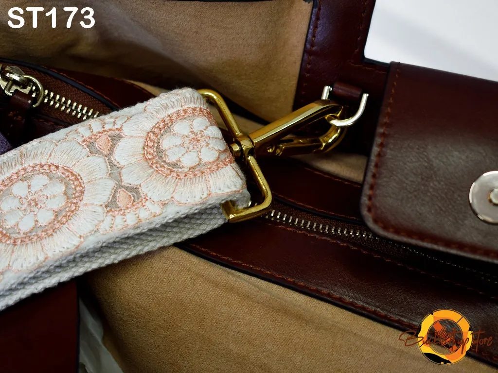 Boho Messenger Crossbody Strap Guitar Strap Gift Wife Embroidered Canvas Bag Strap Purse Strap  Purses Handbag Embroidery Replacement Strap