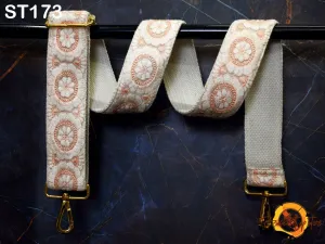 Boho Messenger Crossbody Strap Guitar Strap Gift Wife Embroidered Canvas Bag Strap Purse Strap  Purses Handbag Embroidery Replacement Strap