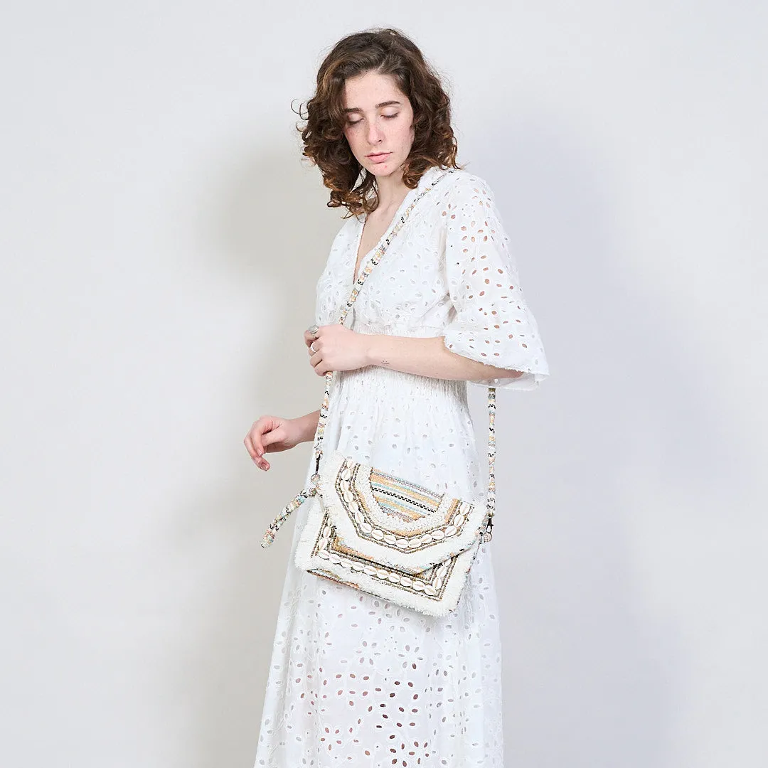 Boho shell-embellished crossbody bag wholesale