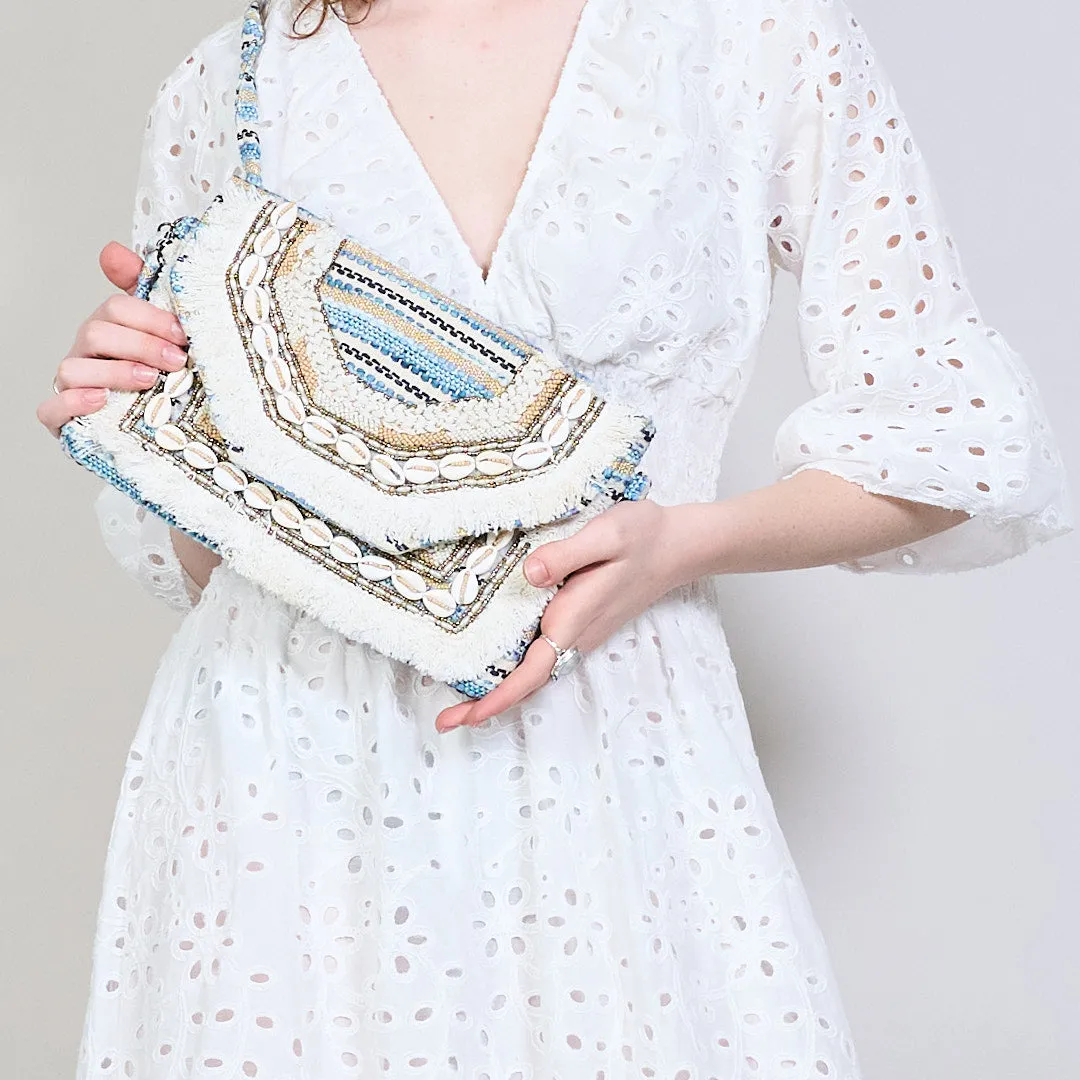 Boho shell-embellished crossbody bag wholesale