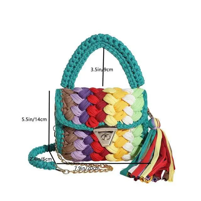 Boho Tassel Crossbody Bag – Woven Crochet Design for Every Occasion