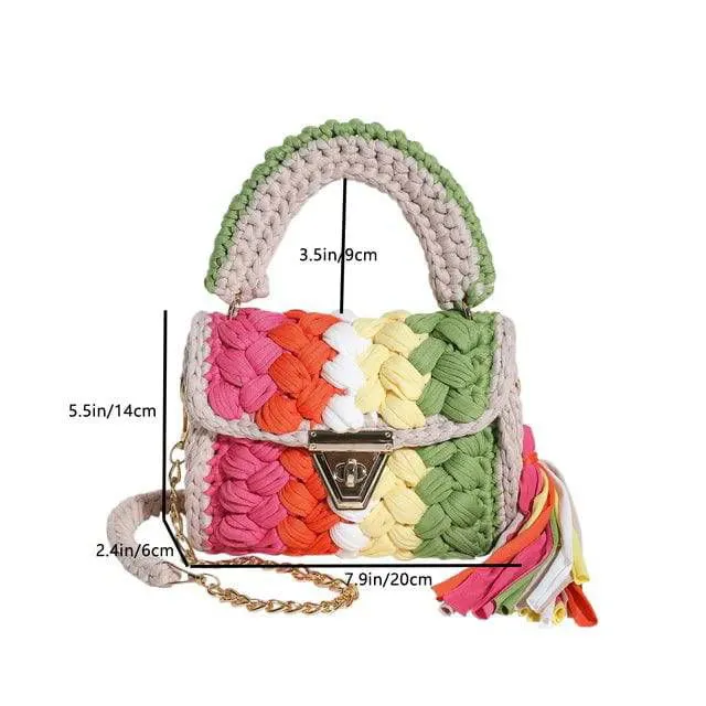 Boho Tassel Crossbody Bag – Woven Crochet Design for Every Occasion