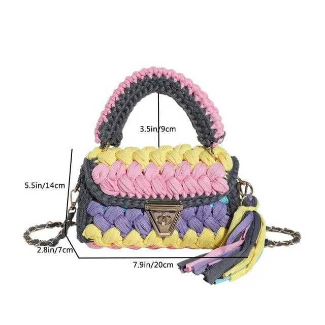 Boho Tassel Crossbody Bag – Woven Crochet Design for Every Occasion