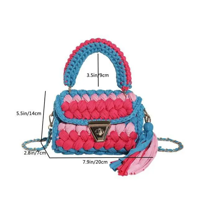 Boho Tassel Crossbody Bag – Woven Crochet Design for Every Occasion