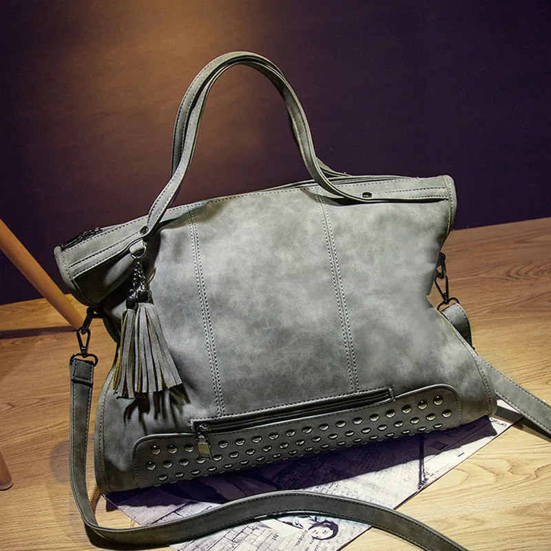 Bolish Rivet Vintage PU Leather Female Handbag