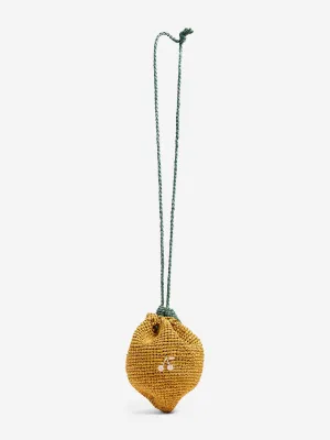 Bonpoint Girls Raffia Eleni Crossbody Bag in Yellow (13cm)