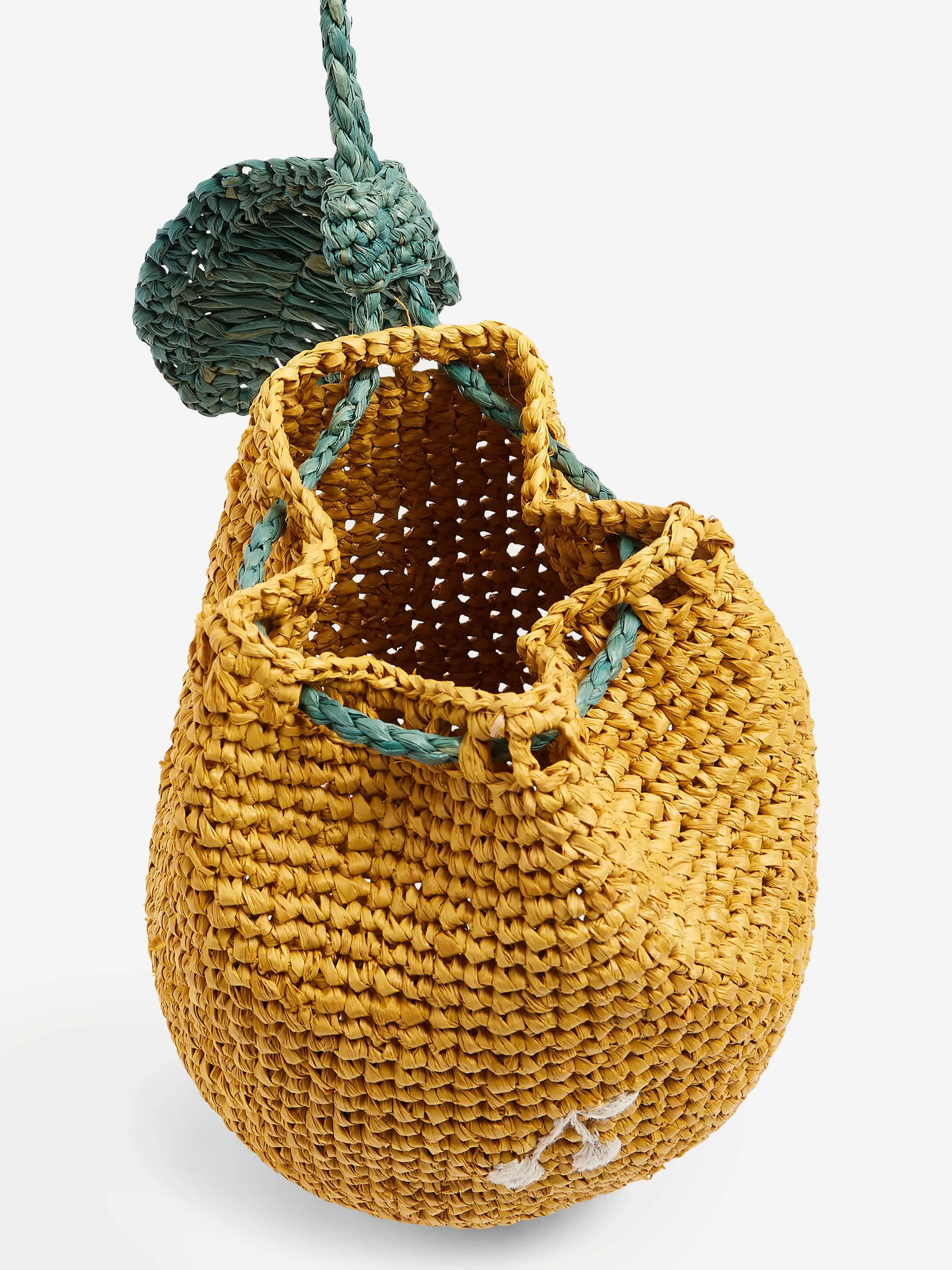 Bonpoint Girls Raffia Eleni Crossbody Bag in Yellow (13cm)