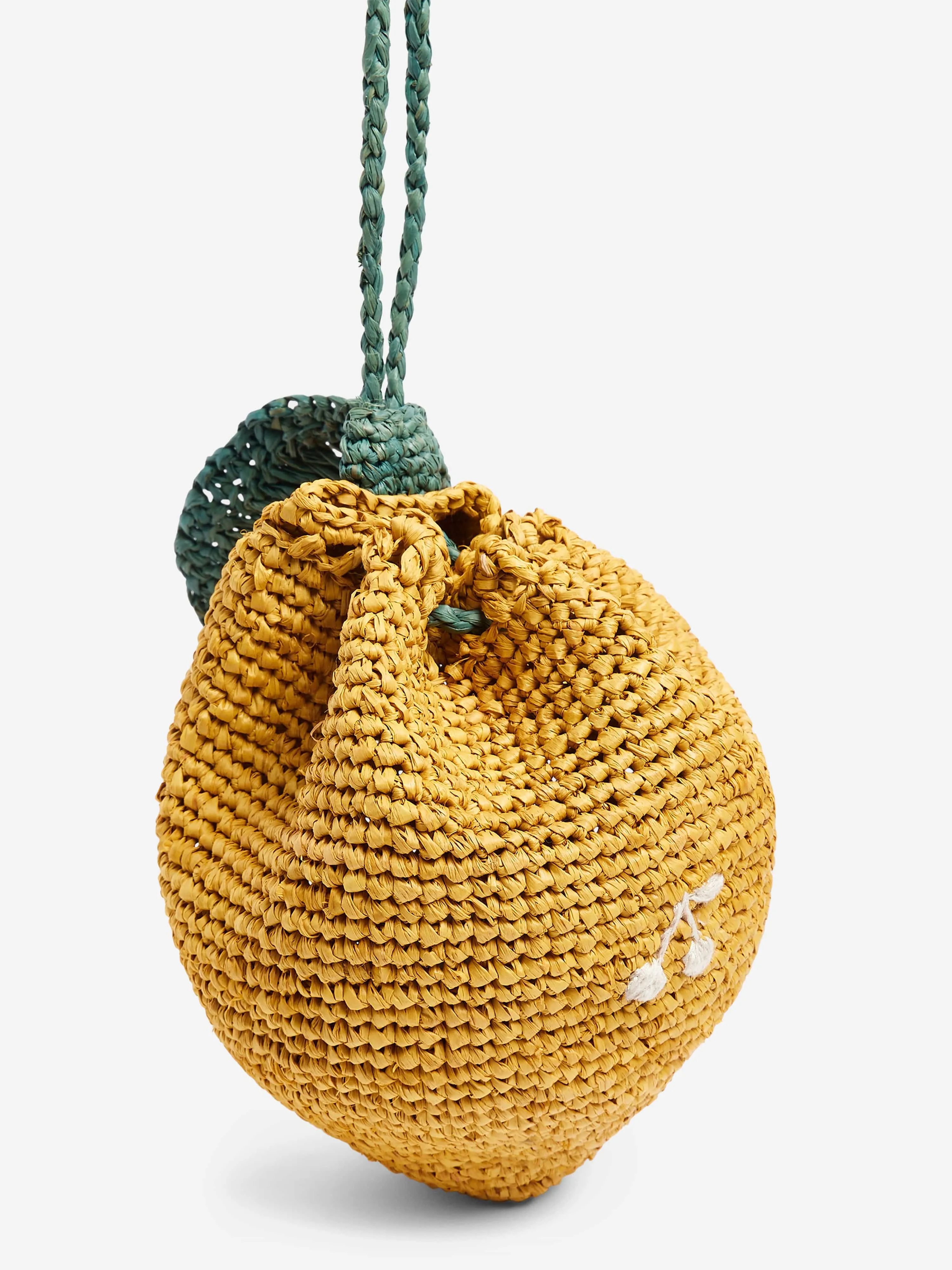 Bonpoint Girls Raffia Eleni Crossbody Bag in Yellow (13cm)