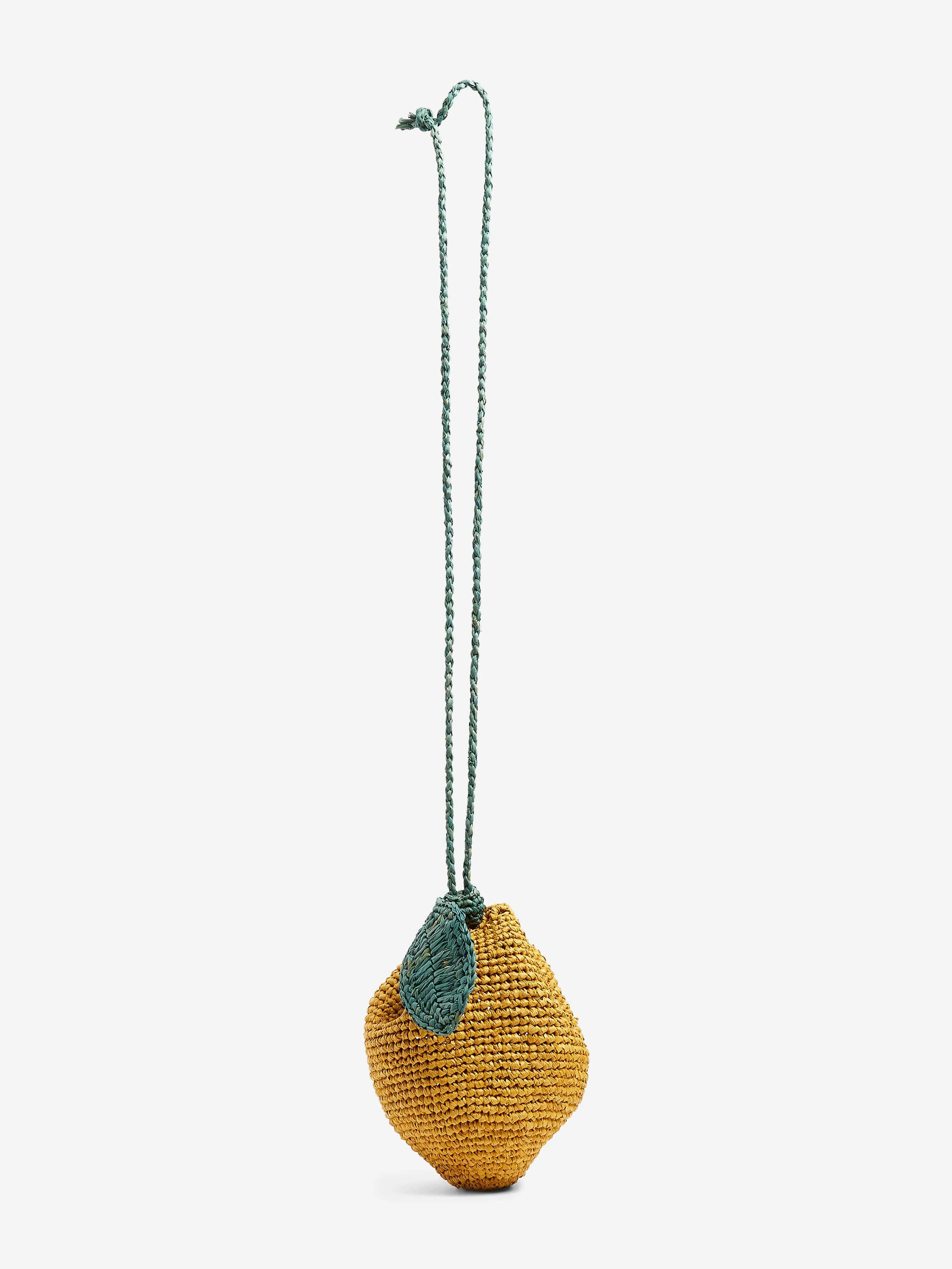 Bonpoint Girls Raffia Eleni Crossbody Bag in Yellow (13cm)