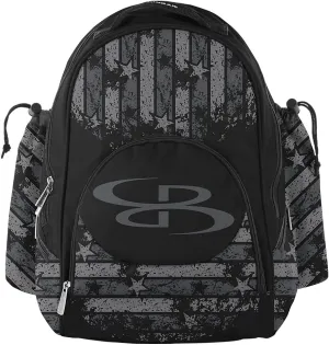Boombah Tyro Baseball/Softball Bat Backpack - 20" x 15" x 10" - USA Freedom Black Ops Black/Charcoal