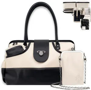 BORSALI Weekender Duffel Bag for Women with Packing Cubes, Travel Wallet, Shoe Covers, Sunglass Case Vegan Leather- Cream Bag & Cream Sunglass Case with Removable Crossbody Chain