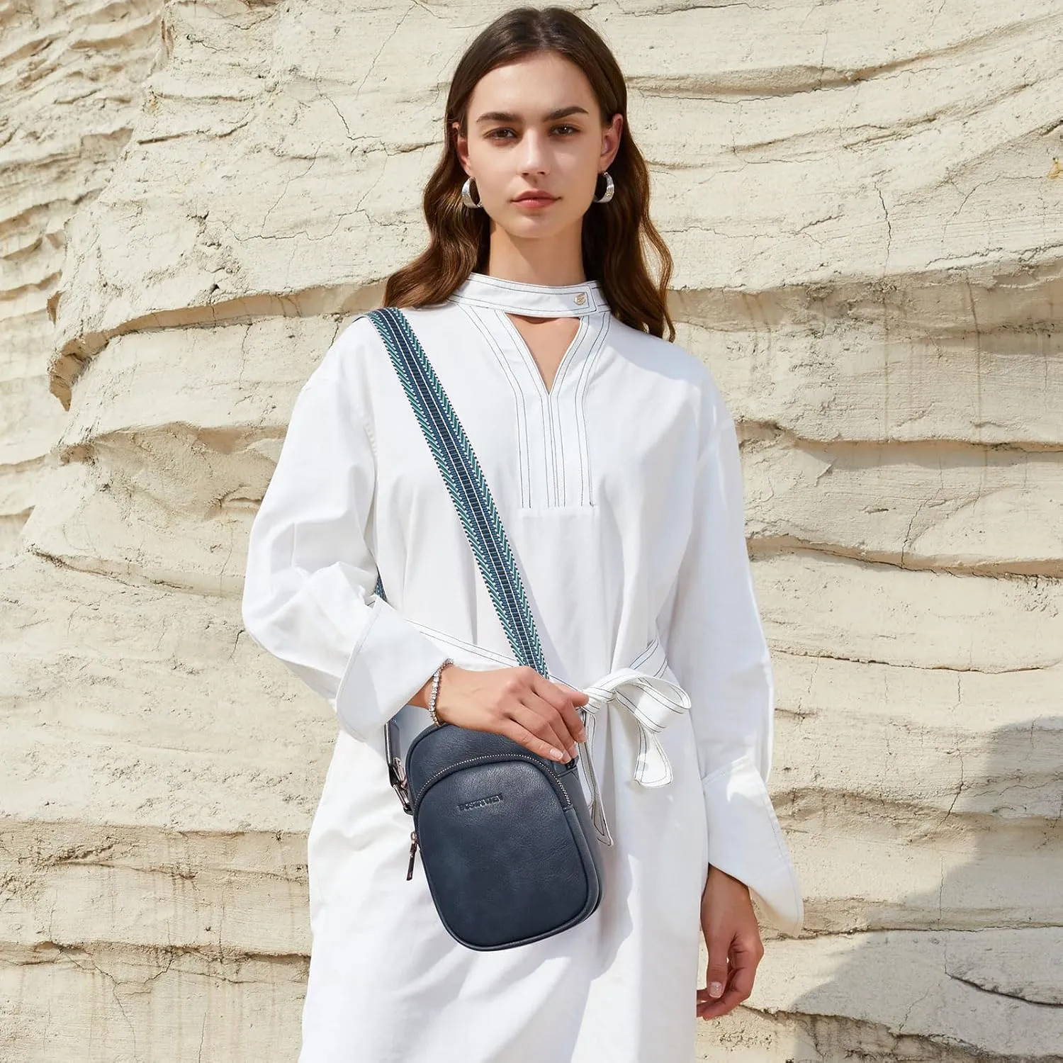 BOSTANTEN Small Crossbody Bags for Women Designer Zip Cell Phone Purse Shoulder Handbags Wallet with Card Slots