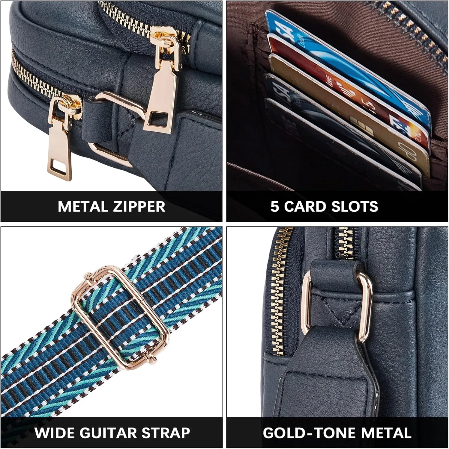 BOSTANTEN Small Crossbody Bags for Women Designer Zip Cell Phone Purse Shoulder Handbags Wallet with Card Slots
