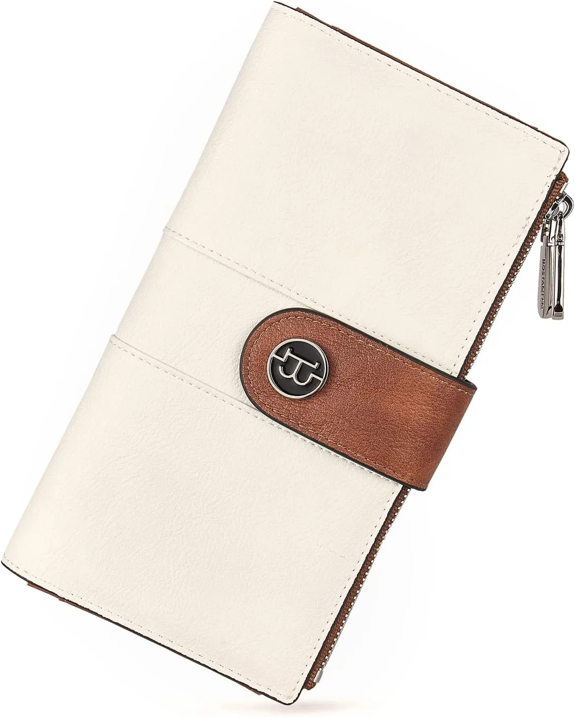 BOSTANTEN Womens Wallet Leather RFID Blocking Card Holder Large Capacity Bifold Clutch Purse with Double Zipper Pockets