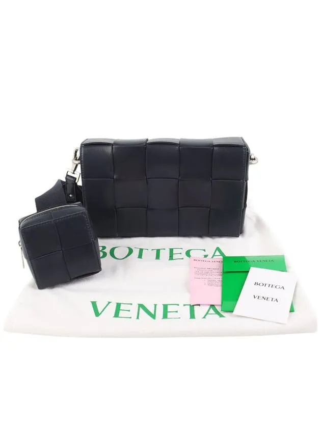 Bottega Veneta 741777 Intrecciato Pouch Cassette Cross Bag Navy 34313