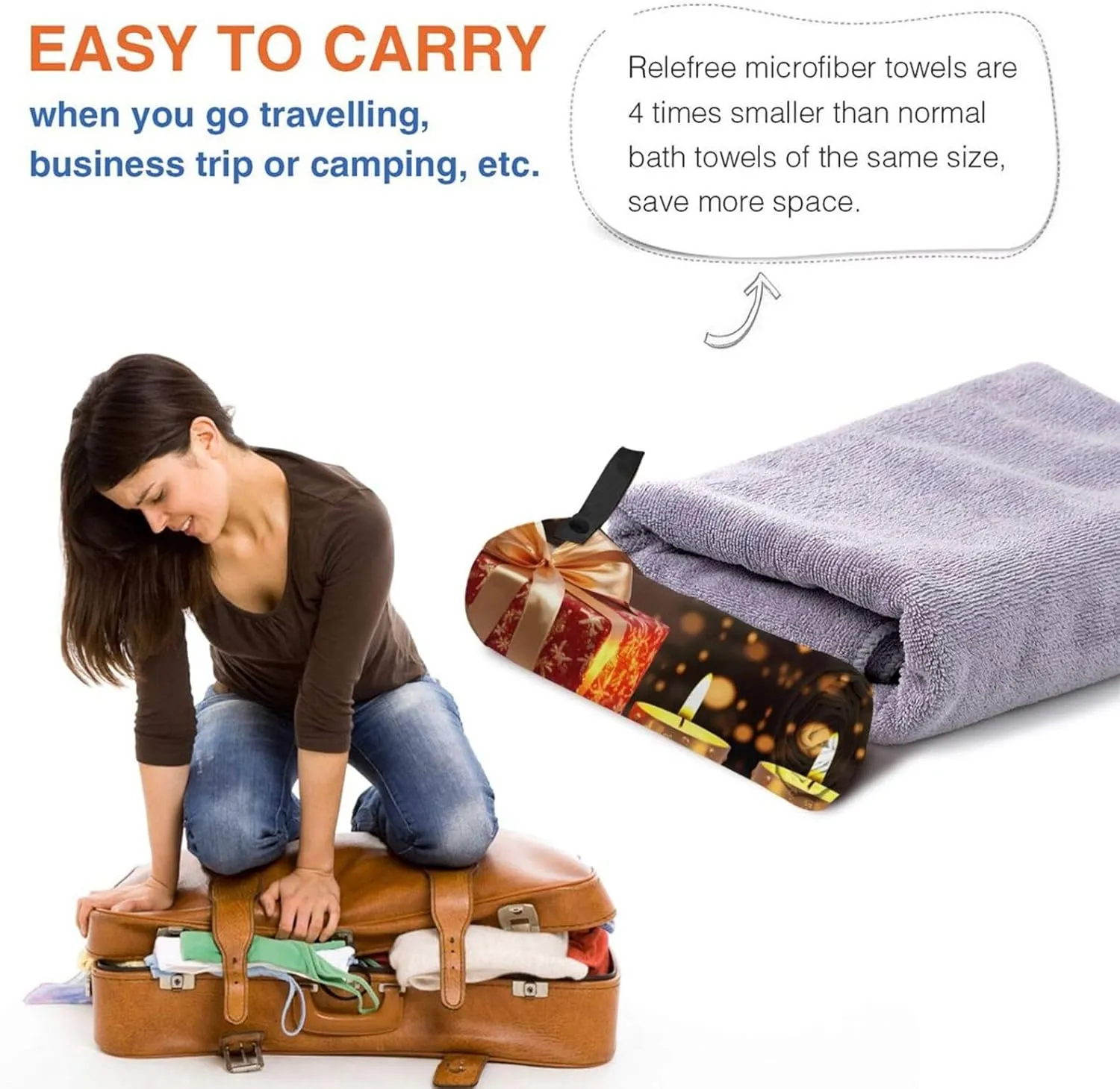 Box Premium Compact Microfiber Travel Towel-Featherlight & Quick Dry,Sand-Resistant Beach Towel for Swimming,Camping,Vacation Essentials with Carry Pouch