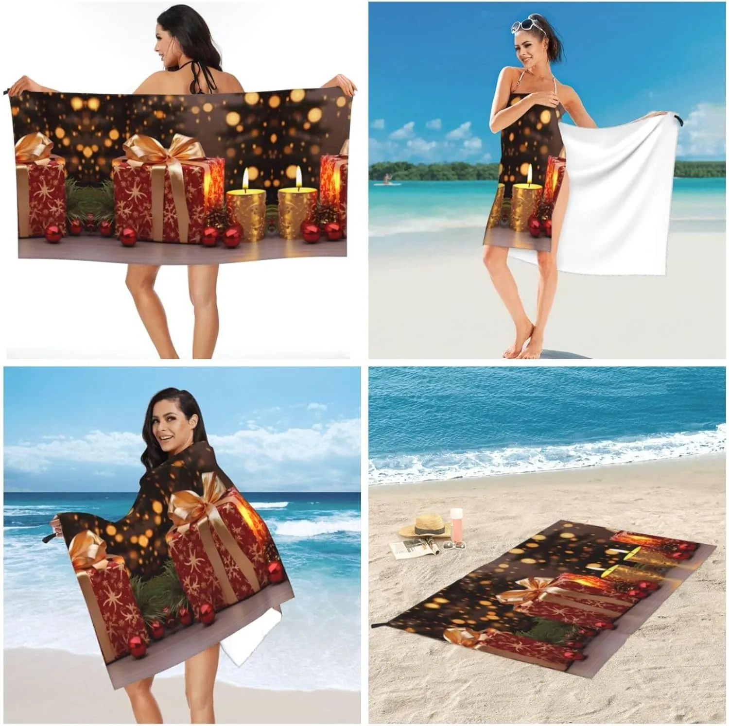 Box Premium Compact Microfiber Travel Towel-Featherlight & Quick Dry,Sand-Resistant Beach Towel for Swimming,Camping,Vacation Essentials with Carry Pouch
