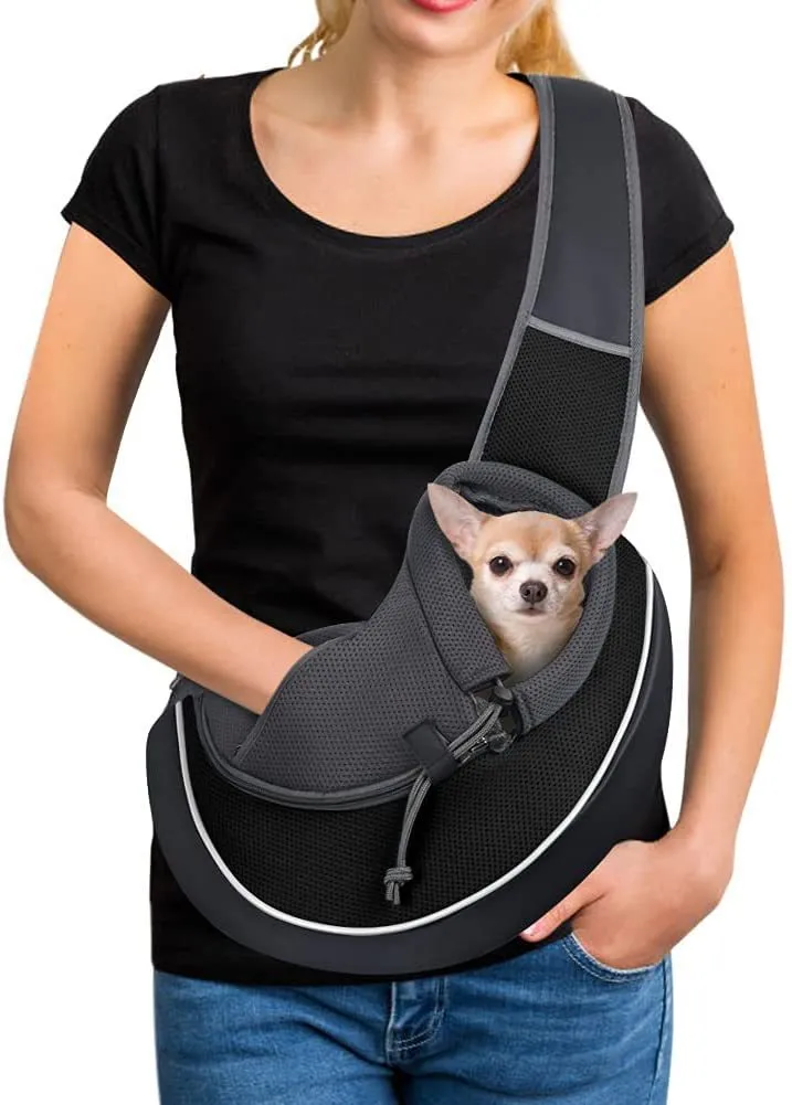 Breathable Pet Sling Carrier Bag - Comfortable & Portable Crossbody for Small Dogs and Cats”