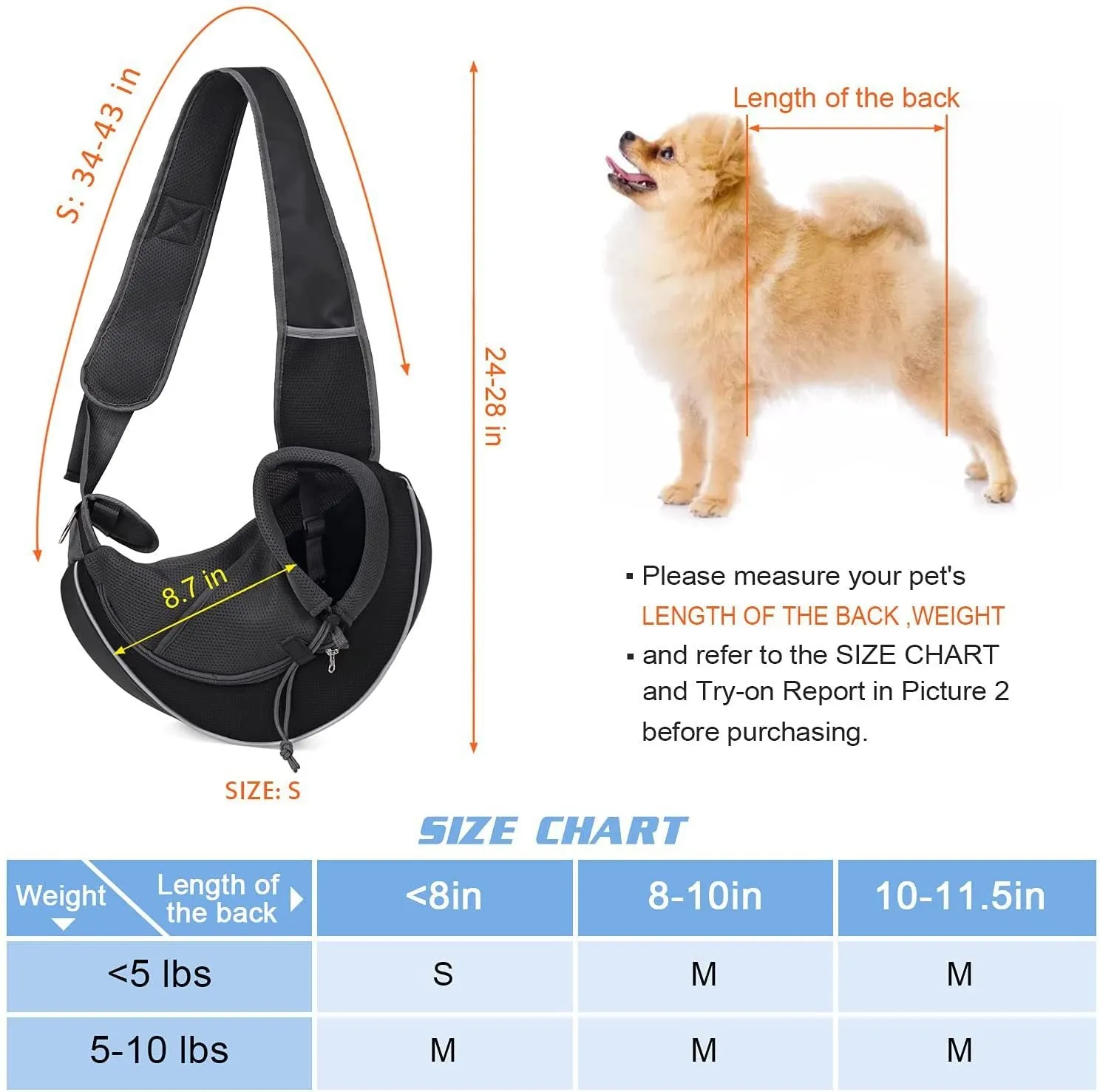 Breathable Pet Sling Carrier Bag - Comfortable & Portable Crossbody for Small Dogs and Cats”