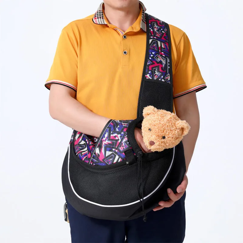 Breathable Pet Sling Carrier Bag - Comfortable & Portable Crossbody for Small Dogs and Cats”