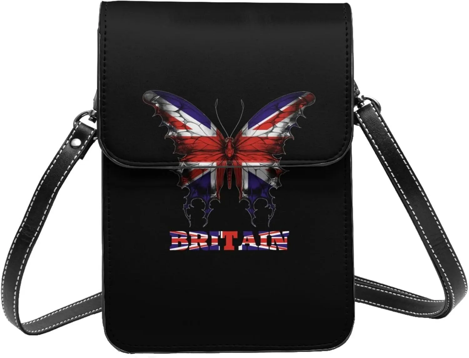 Britain British Butterflies Flag Small Crossbody Bag Is A Shoulder Bag Designed For Women And Girls Cell Phone Crossbody Wallet Purses With Card Slots Adjustable Strap