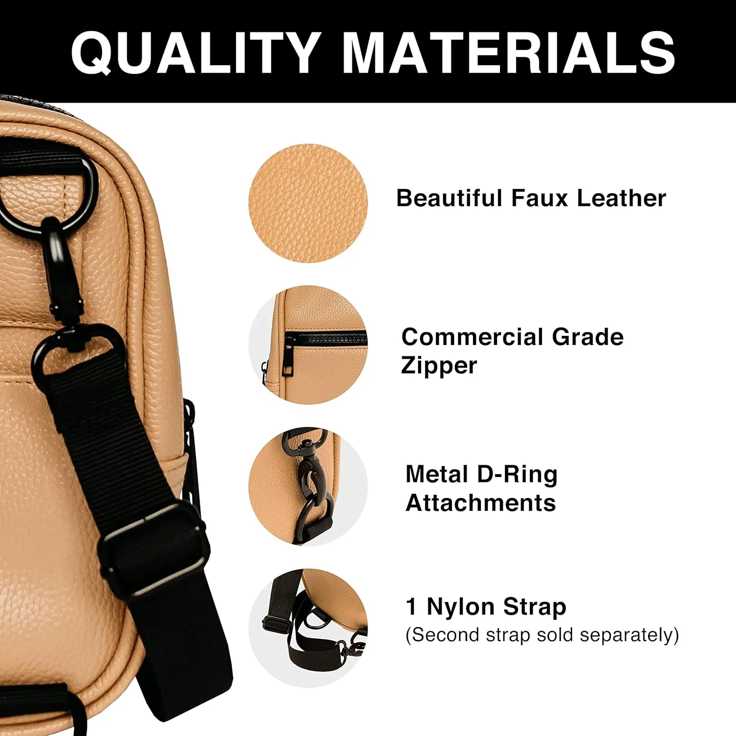 Brixley Leather Crossbody Bag Sling Purse for Women Men Girls Travel, Multi Position Fanny Back Pack