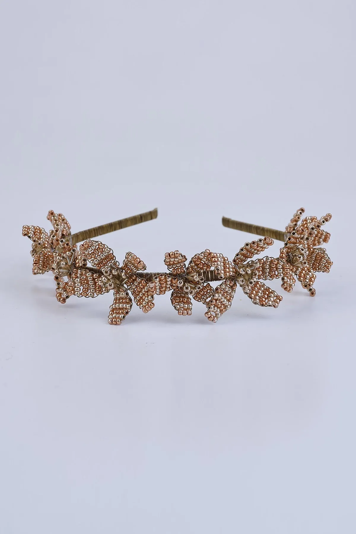 Brown Beads Embellished Hairband