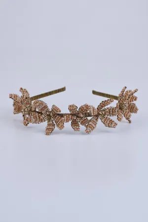 Brown Beads Embellished Hairband