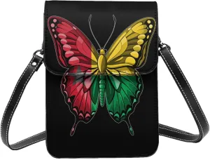Butterfly Guinea Bissau Flag Small Crossbody Bag Is A Shoulder Bag Designed For Women And Girls Cell Phone Crossbody Wallet Purses With Card Slots Adjustable Strap