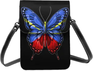 Butterfly Reunion Island Reunion Islanders Flag Small Crossbody Bag Is A Shoulder Bag Designed For Women And Girls Cell Phone Crossbody Wallet Purses With Card Slots Adjustable Strap