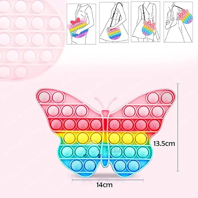 Butterfly Silicone Mini Bag for Girls with Adjustable Strap