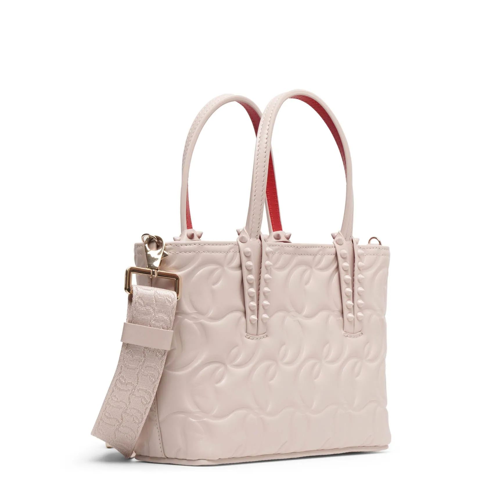 Cabata E/W mini beige leather tote bag