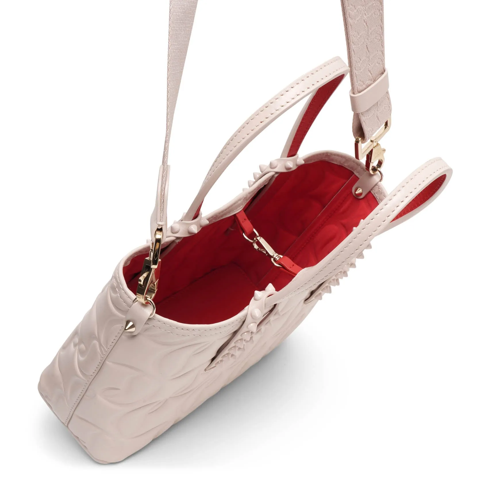 Cabata E/W mini beige leather tote bag