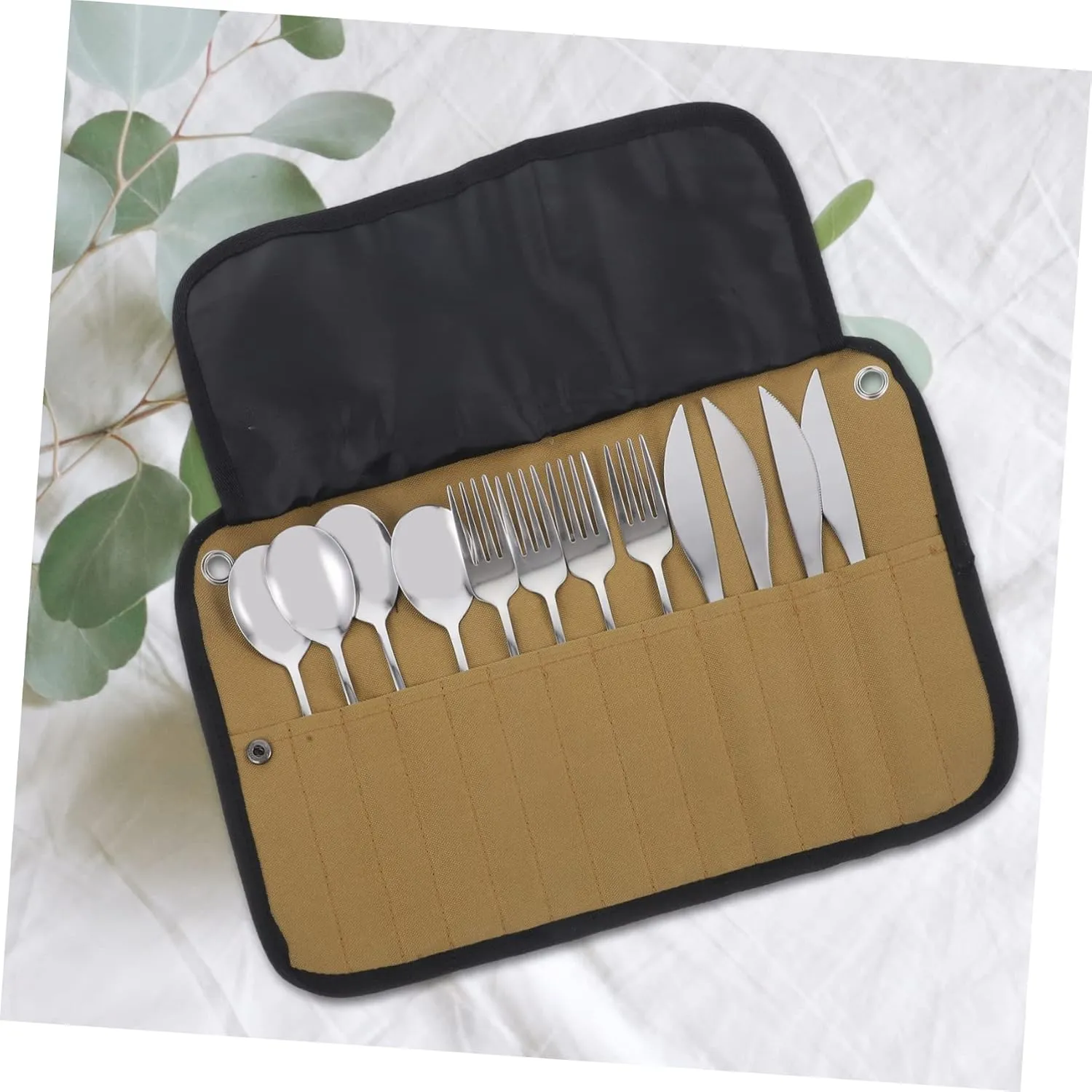 Camping Ware Organizer Lightweight Portable Cutlery Set Bbq Tableware Bag for Hiking