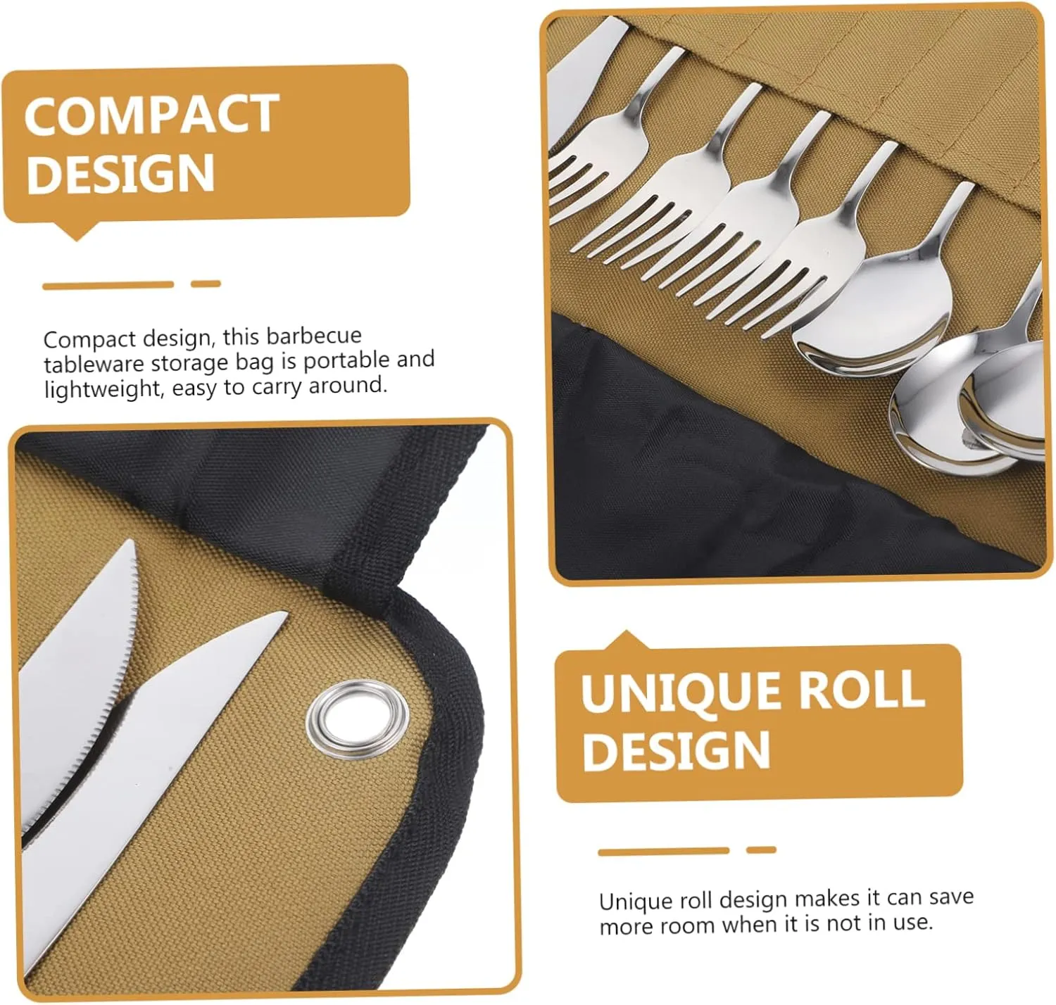 Camping Ware Organizer Lightweight Portable Cutlery Set Bbq Tableware Bag for Hiking