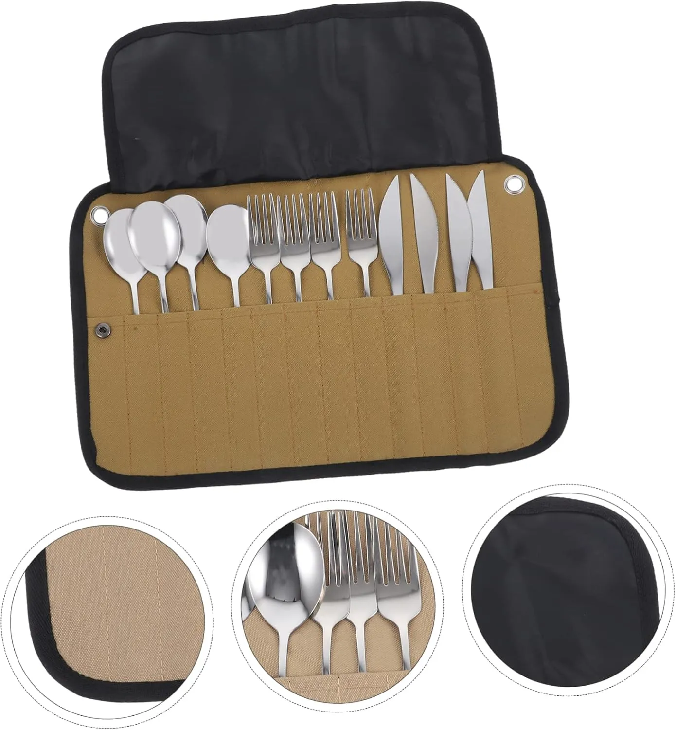 Camping Ware Organizer Lightweight Portable Cutlery Set Bbq Tableware Bag for Hiking