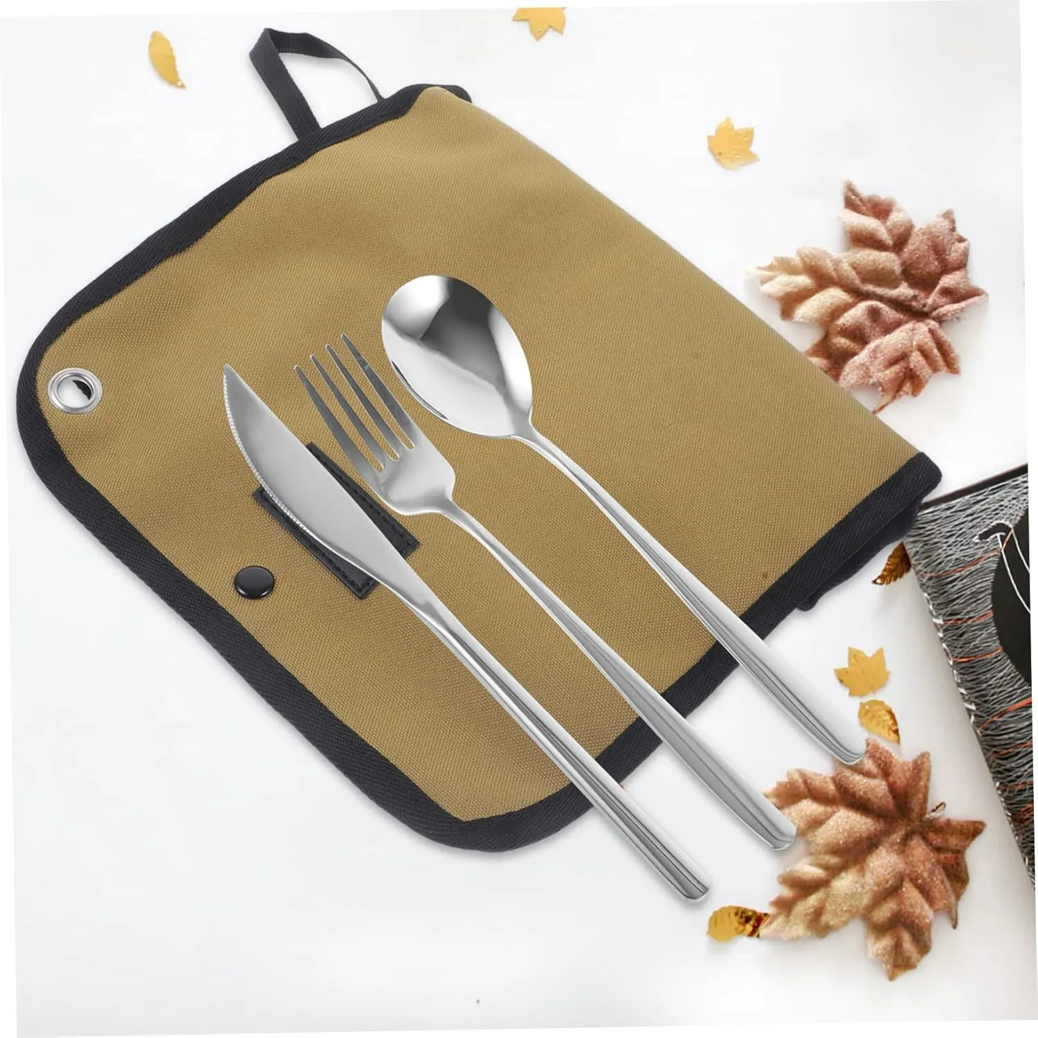 Camping Ware Organizer Lightweight Portable Cutlery Set Bbq Tableware Bag for Hiking