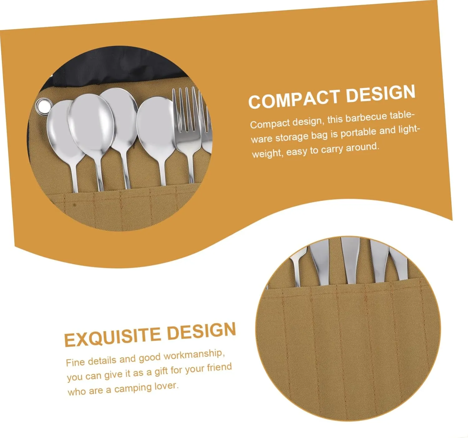 Camping Ware Organizer Lightweight Portable Cutlery Set Bbq Tableware Bag for Hiking