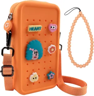 CANDY Small Crossbody Bag with Charms, Beaded Phone Wrist Strap Bundle, Cellphone Purse Hands-Free Wristlet Bracelet