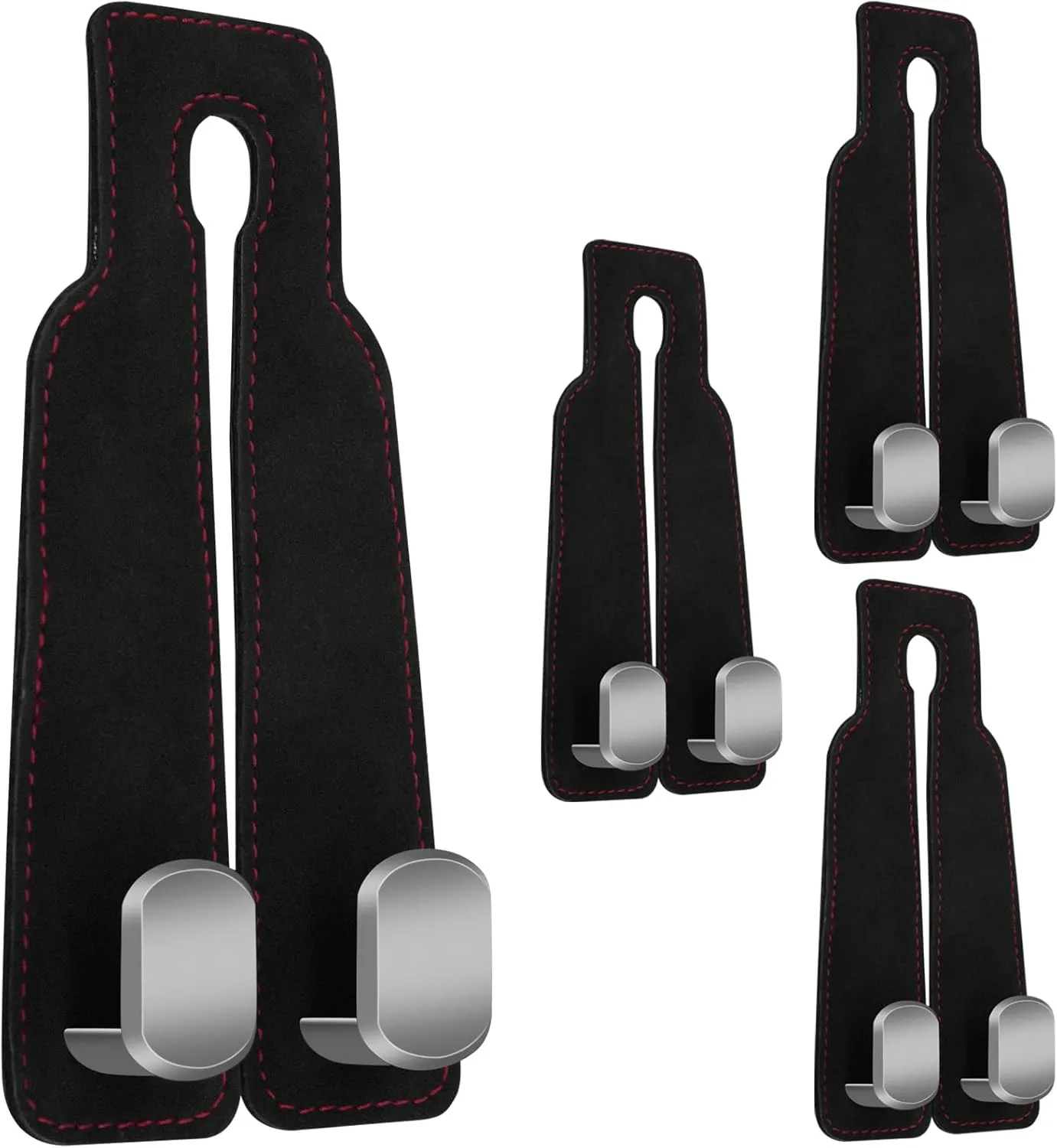 CANIPHA 4Pcs Car Seat Hooks for Headrest, Double Hook Purse Hook for Car Applies to Purse Hanger for Car Headrest Hook Car Purse Hook, Storage Headrest Hooks for Car Purse Holder for Car Tool(Black)