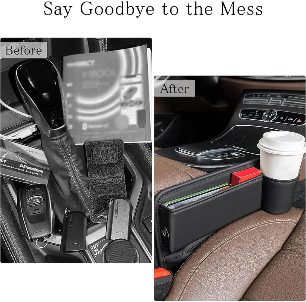 Car Seat Gap Filler Organizer for BMW Mini Countryman (R60) 2010 2011 2012 2013 2014 2015 2016, Car Gap Filler Car Seat Storage Box Seat Gap Storage Box Car Accessories,Black