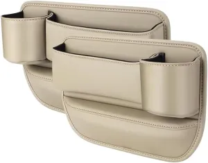 Car Seat Gap Filler Organizer for Mercedes-Benz GL (X166) 2012 2013 2014 2015, Car Gap Filler Car Seat Storage Box Seat Gap Storage Box Car Accessories,Beige