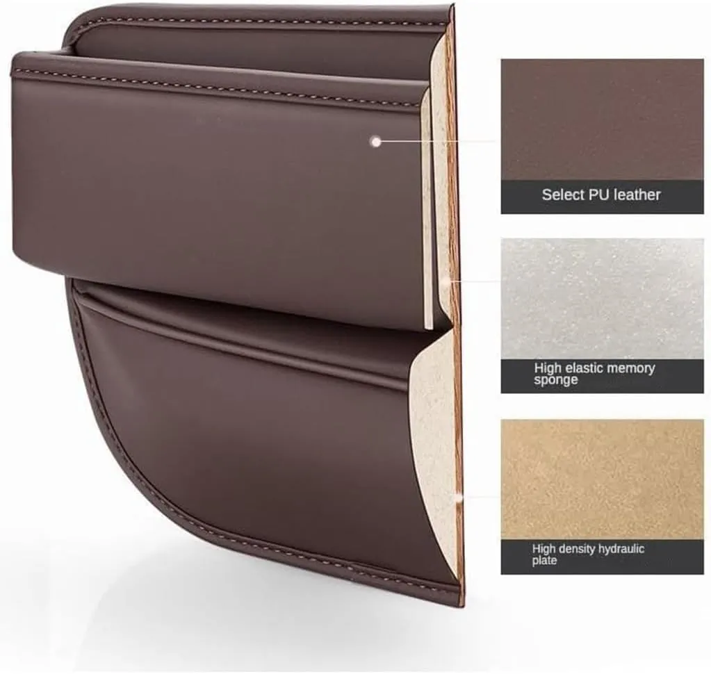 Car Seat Gap Filler Organizer for Mercedes-Benz GLB (X247) 2019 2020 2021 2022 2023 2024 2025, Car Gap Filler Car Seat Storage Box Seat Gap Storage Box Car Accessories,Brown