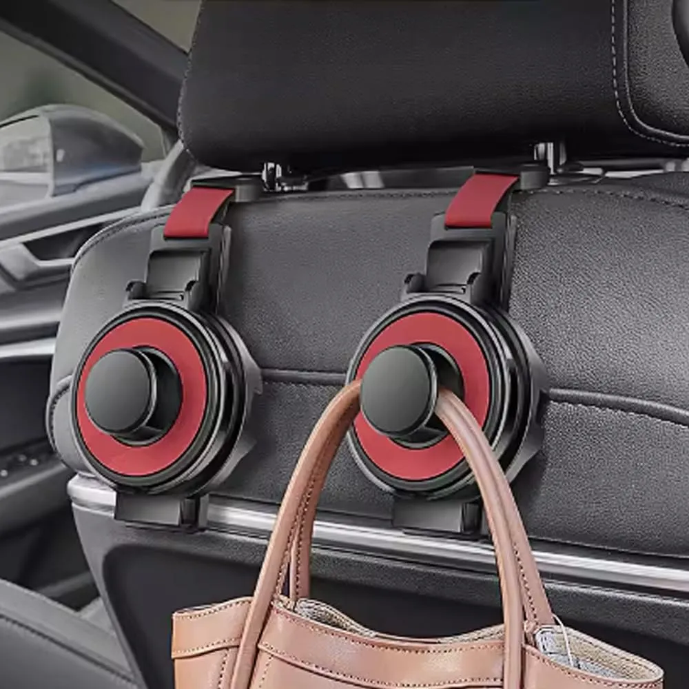 Car Seat Hooks for Audi Q2 Q3 Q4 Q7 TT TTS TT-RS,Car Seat Hidden Hooks Car Handbag Hooks Multifunctional Hook,1 Two-A Black