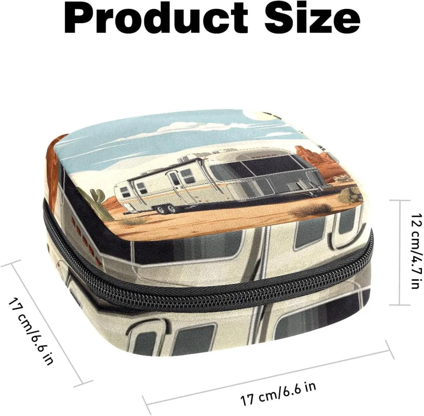 Caravan (1) Sanitary Napkin Storage Bag, Portable Menstrual Pad Bag for Teen Girls Tampons Sanitary Pads for Women Ladies
