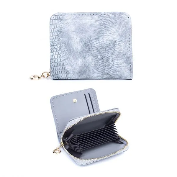CARD HOLDER AND WALLETT - SNAKESKIN GREY