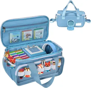 Carrying Case Compatible with Little Tikes Story Dream Machine Starter Set, Carrying Bag for Tonies Figures Characters,Portable Travel Storage Bag with Shoulder Strap and Handle(Blue)