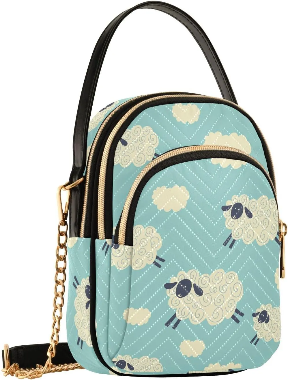 Cartoon Sheep Cloud Azure Crossbody Bags for Women Small Sling Cross Body Bag Fanny Packs Mini Wallet Phone Purse